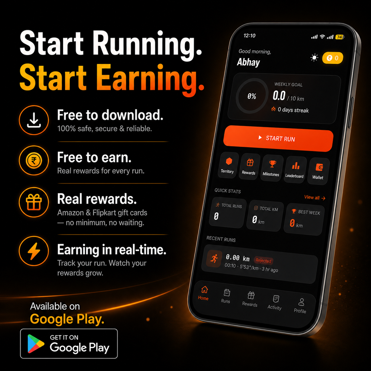 Start Running. Start Earning.